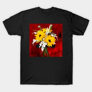 Wildflower Bouquet Original Art Painting T-Shirt